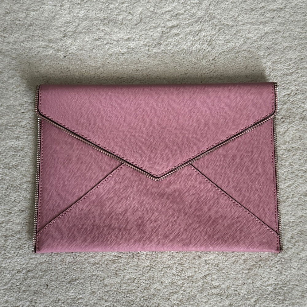 Pink envelope clutch